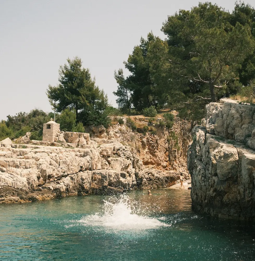 splash in secluded bay drvenik veli